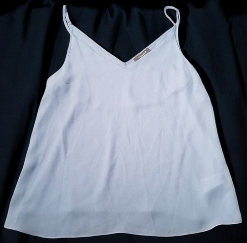 * PRIMARK Blue Semi Sheer Sexy V Neck Camisole Top Ladies Size 14 - Picture 3 of 3