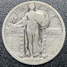 1919-D Standing Liberty Quarter Very Fine Condition In A Capsule Fast Delivery