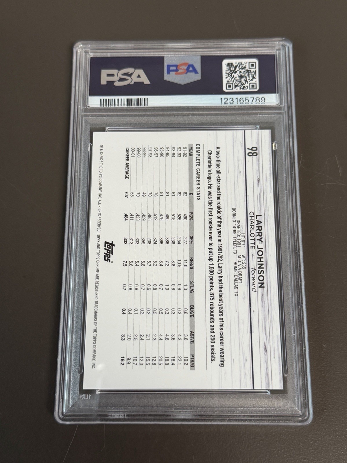 2024 Topps Chrome Larry Johnson #98 Orange Refractor /25 PSA 9 (POP 1) view 2