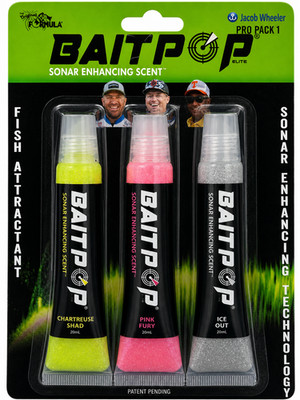 Bait-Pop Jacob Wheeler Pro Pack 1 Fish Attractant   Live Sonar Scent Gel 3 Pack
