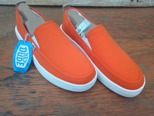 Hey Dude Sunapee Slipper Herren 14 orange Slipper Fleece gefüttert Hausschuhe 40626