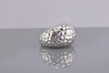 Sterling Silver 15mm Dimple Hammered Textured Dome Band Ring 925 Sz: 5