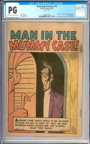 Amazing Fantasy #15 Origin & 1st App. Spider-Man Stan Lee Marvel 1962 CGC PG 9