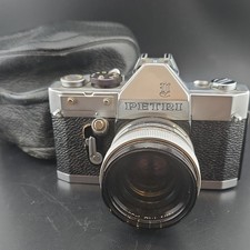 Petri VI SLR Film Camera Black Silver with Lens Made in Japan