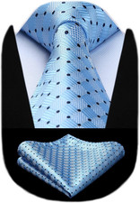 Mens Ties Plaid Tie and Pocket Square Set Classic Woven Formal Checkered Necktie
