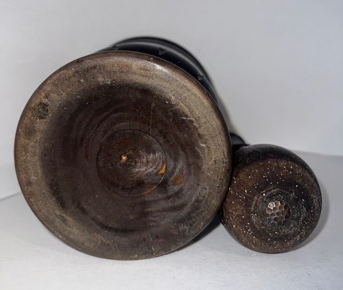 Antique Mortar & Pestle Wooden Hand Turned Primitive Vintage - Picture 5 of 5