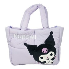 Sanrio Down-filled Puffer Small Tote Kuromi Lilac or My Melody Pink