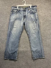 Flypaper Jeans Men 38x30 Straight Regular Fit Distressed Denim Pants