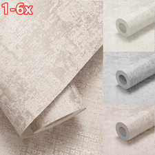 1-6x Industrial Concrete Textured Grey Wallpaper Glitter Metallic Cement Wall