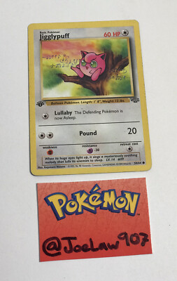 first edition jigglypuff pokemon card 1999 Card # 54/64 Vintage 🔥 [2] Pound (20) Jigglypuff 54/64 1st Edition Jungle