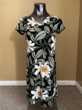 Ann Taylor Factory Women Dress Mini Short Sleeve Petite XXSP Black Floral NEW