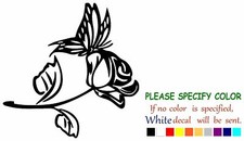 Butterfly with Rose Vinyl Decal Sticker Car Window Bumper Wall Laptop 6"
