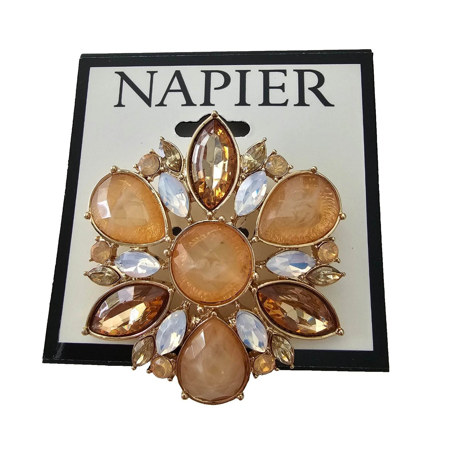 Chapado en Oro Amarillo Napier Rhinestone Joyería de Moda