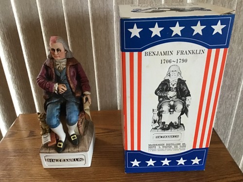 VINTAGE McCormick Bourbon Whiskey Dekanter Ben Franklin Limited Porzellan