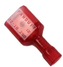 50 Panduit DNF18-250FIM-L Disconnects 22-18AWG Nylon Insulated Red Male Tab NEW