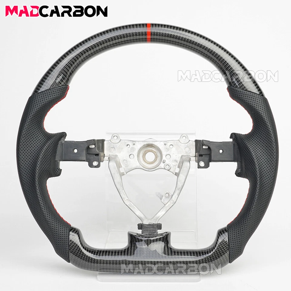 Volante de cuero negro de fibra de carbono real para Toyota FJ Cruiser 2007-2014 Foto 2 de 4