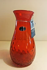 Blenko Limited Run Maraschino Optic Vase #8 Of 11 Marked VC Only 8 1/4" Tall