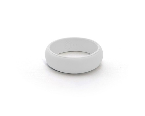 AERA Women's Silicone Wedding Band Ring USA Safety Gift for Her Wife Size 7 - Picture 15 of 19