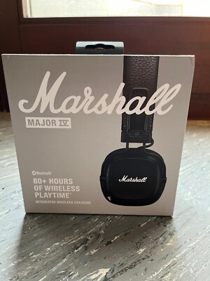 Marshall Major IV Schwarz - Bügelkopfhörer mit Bluetooth-Kabellos