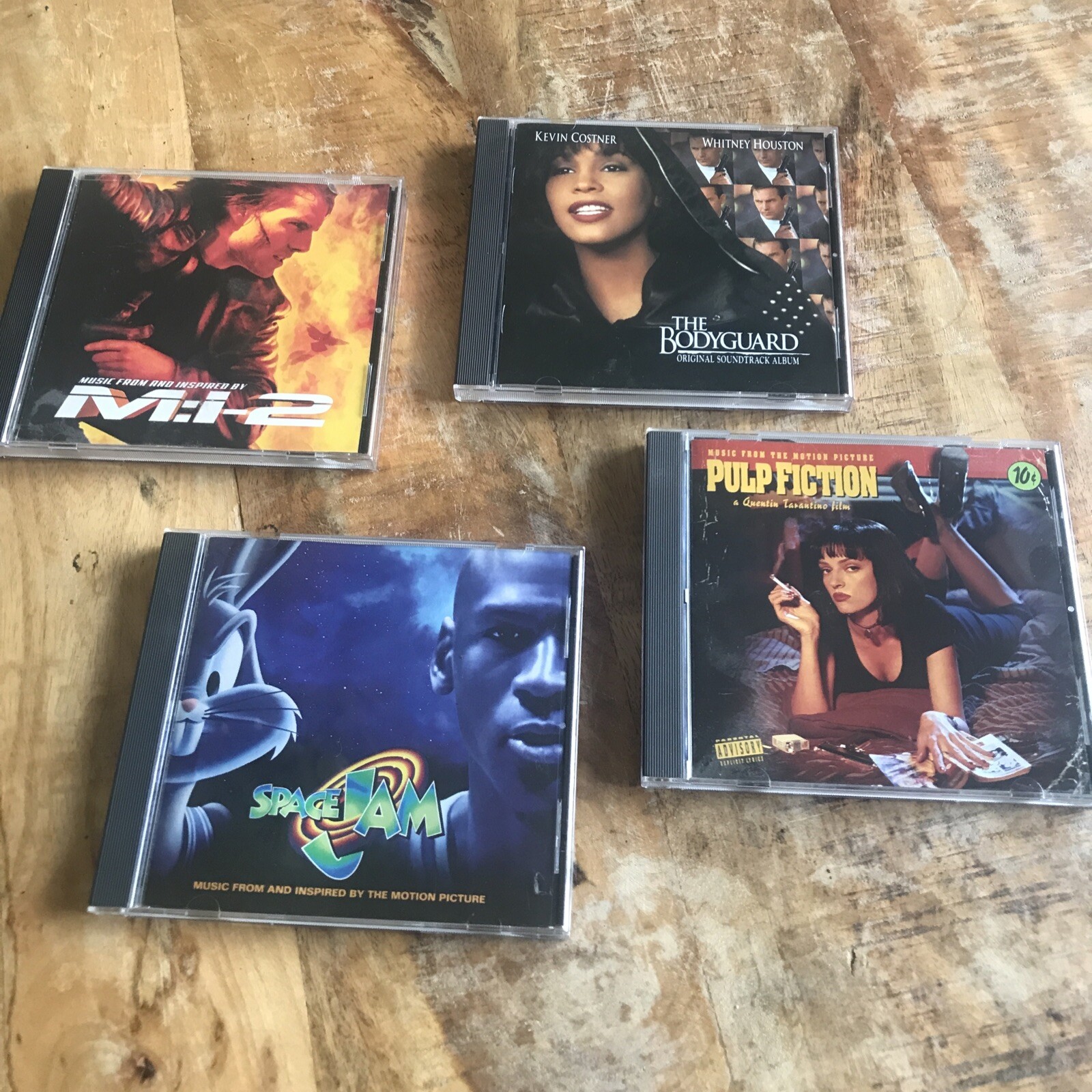 4 Movie Soundtrack CDs - MI2, The Bodyguard, Space Jam, Pulp Fiction