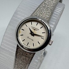 VTG Longines Swiss Quartz Watch Women Silver Steel Mesh Band Analog New Battery