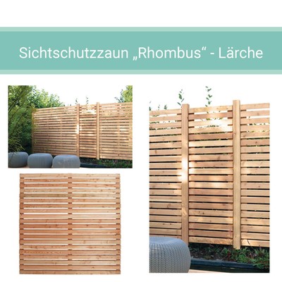 Sichtschutzzaun Zaun Gartenzaun Bali Rhombus Europaische Larche Natur Ebay
