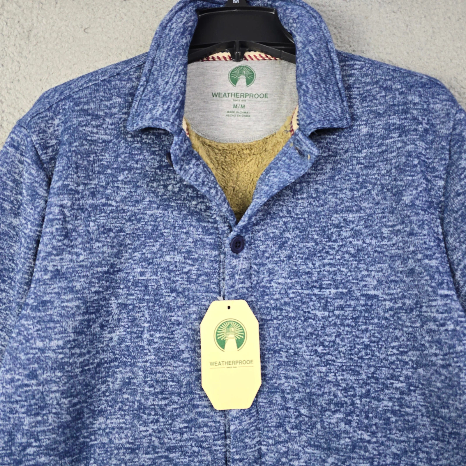 Weatherproof Sherpa Shirt Jacket Mens Medium Outside Fleece Shacket Button NWT - product detail image 4