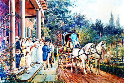 Edward Lamson Henry - A Wedding In The Thirties (1885) 16''x24'' Art Canvas Poster