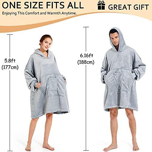 REDESS Blanket Hoodie Sweatshirt, Wearable Blanket Oversized Sherpa with  Sleeves | eBay