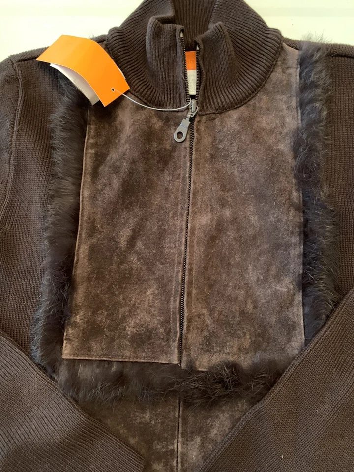 Chaqueta suéter para mujer Cynthia Steefe tejida/gamuza/piel (XS)(NUEVA CON ETIQUETAS) Foto 2 de 4