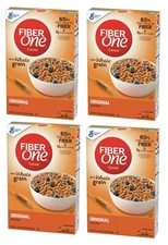 Fiber One Original Bran Cereal (4 Pack) - High Fiber, Whole Grain, Size 19.6 oz