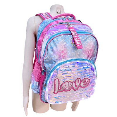 Meerjungfrau Rucksack Grundschule Freizeit Camping Mädchen groß 46x34x22cm