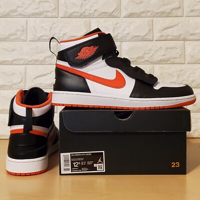 Air Jordan 1 High Flyease Mens Size 12.5 Black Turf Orange White