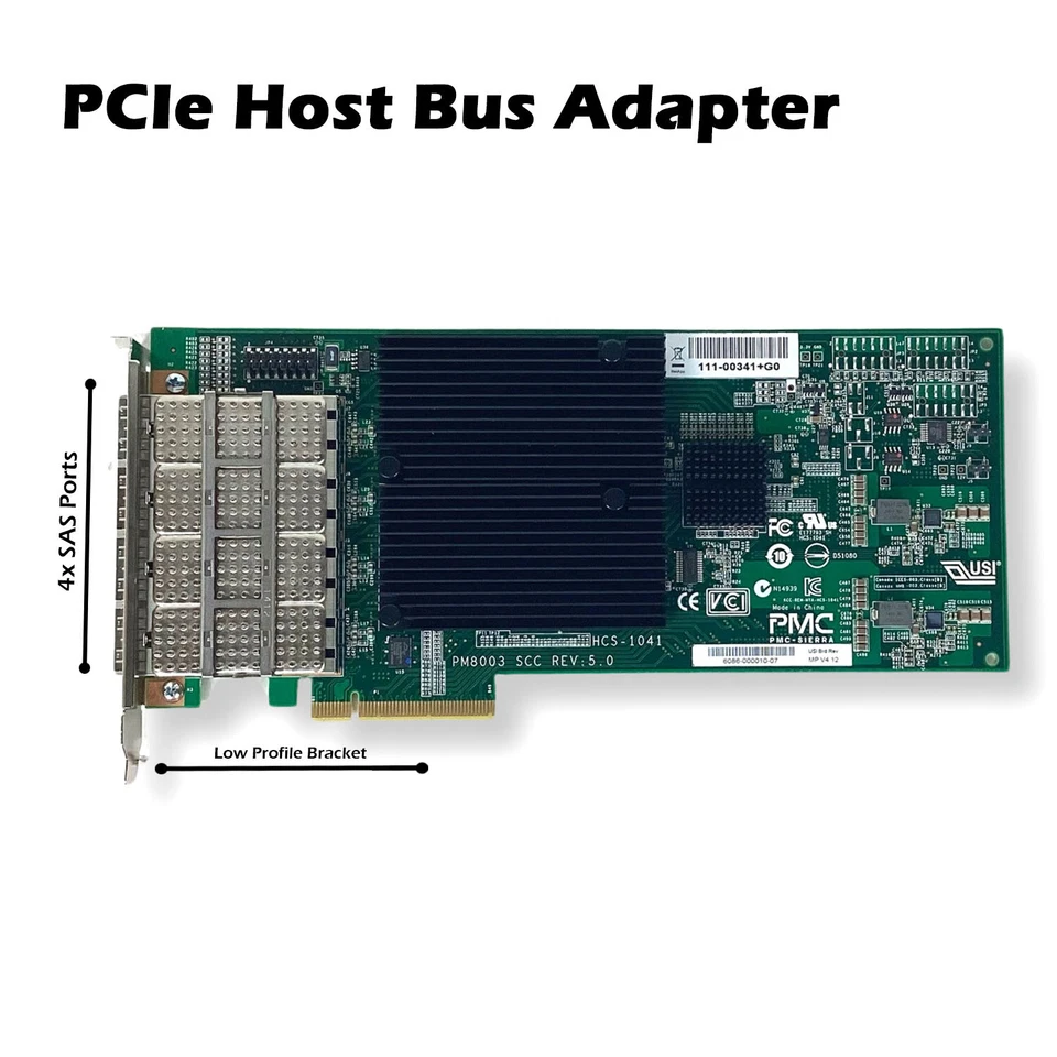 NetApp 111-00341+G0  4 port SAS 3/6GB QSFP Host Bus Adapter Card - Image 2 of 4