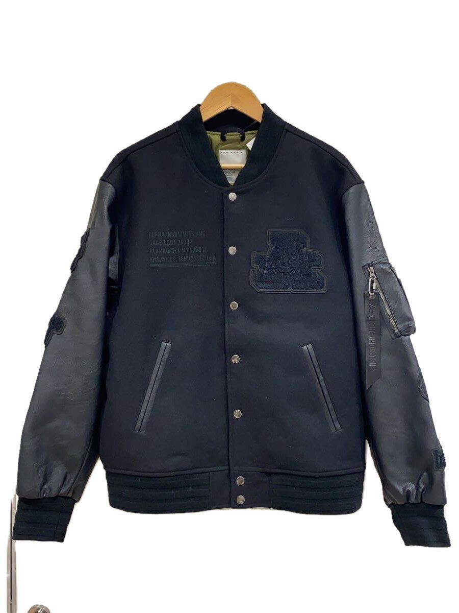 ALPHA INDUSTRIES FAUX LEATHER MA-1 VARSITY BOMBER L WOOL ALPHA INDUSTRIES FAUX LEATHER MA-1 VARSITY BOMBER L WOOL
