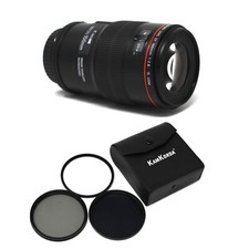 Image of Canon EF 100mm f2.8 L Macro IS USM Camera Lens + Filter Kit 67mm