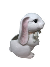 Vintage Rabbit Bunny Planter White Ceramic House Of Lloyd 1989 6" Tall