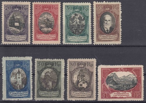 Liechtenstein 1921 Architecture Landscapes Mi#53-60 mint lightly hinged