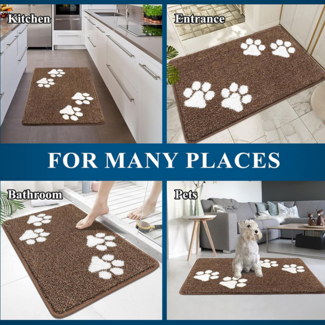 Dog Door Mat Muddy Paws Absorbs Moisture Absorbent Non Slip Washable