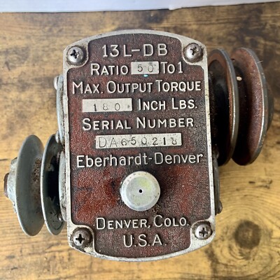 Eberhardt-Denver 13L-DB worm gear speed reducer box 50:1 180in/lbs