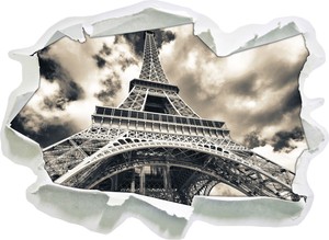 Prächtiger Eifelturm in Paris - 3D-Look Papier Wandtattoo Aufkleber