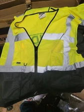 2X Portwest Hi-Vis VEST BLACK/YELLOW (Pre-Personalized) 1 POCKETS SIZE 5X "READ"