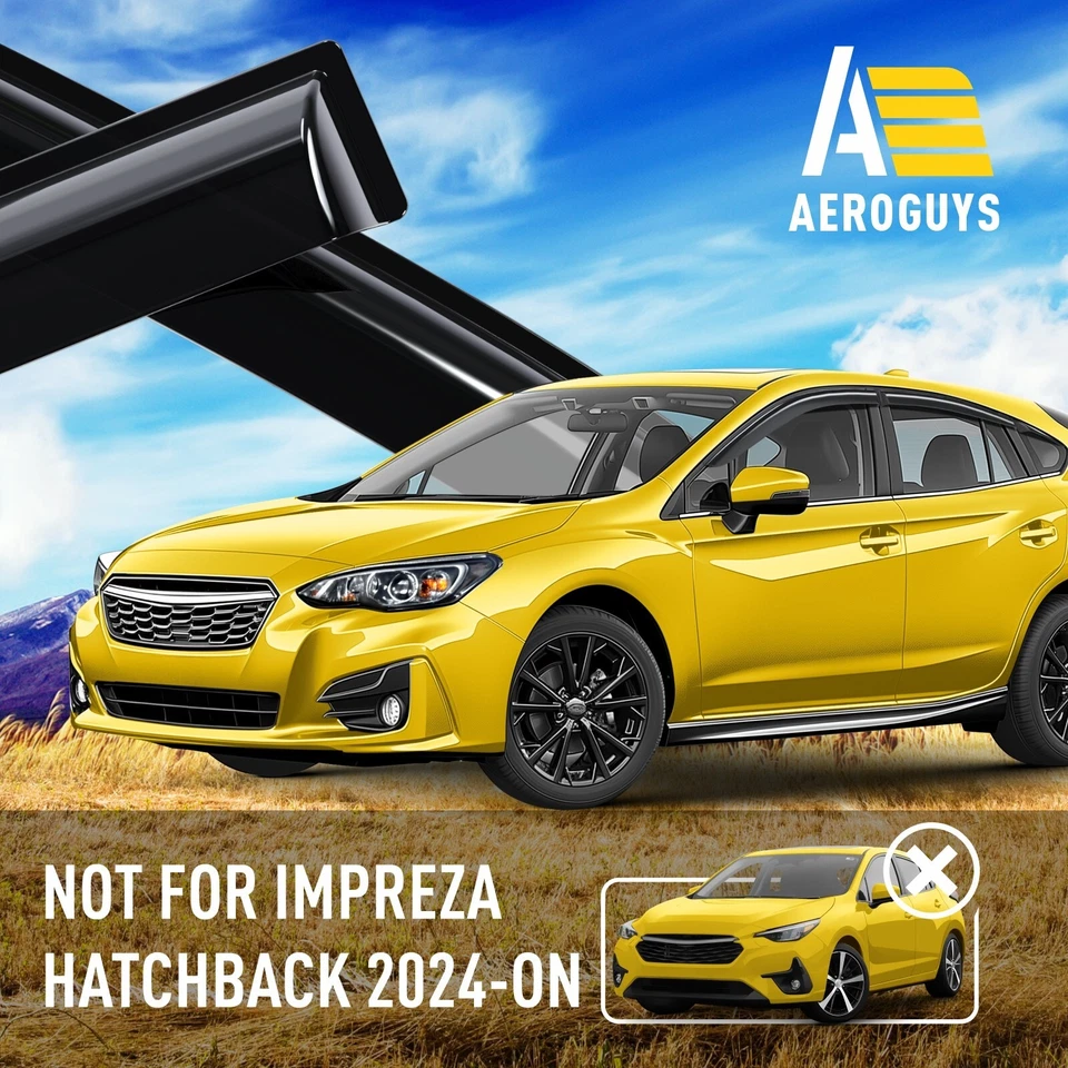 Protectores de lluvia viseras de ventilación para Subaru Impreza Hatchback 2017-2023 Foto 4 de 4
