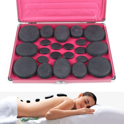 Hot Stone Heater Kit 20Pc & Large Heat Case W/ US Standard Plug Hot Spa Massage - Picture 1 of 11