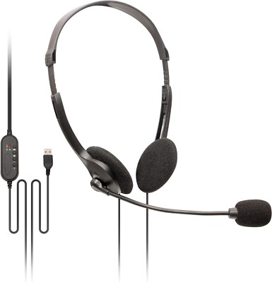 USB Headset mit Mikrofon & Inline Steuerung Kabelgebunden Headset Online Konferenz