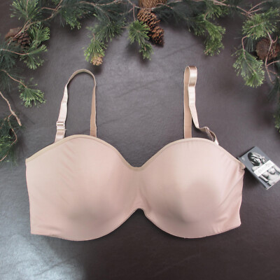 Dominique Bra Size 44DD Brown Padded Underwire Adjustable Clasp Back New