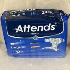 Attends #DDA30 Briefs, Large, 44"-58" - pack of 24