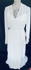 Women's Lace Bridal Peignoir Robe Night Gown Lingerie SM Asymmetrical Delicates