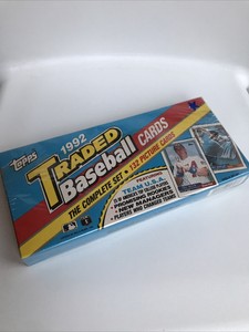 topps traded unopened sealed 1992 mint baseball factory cards box