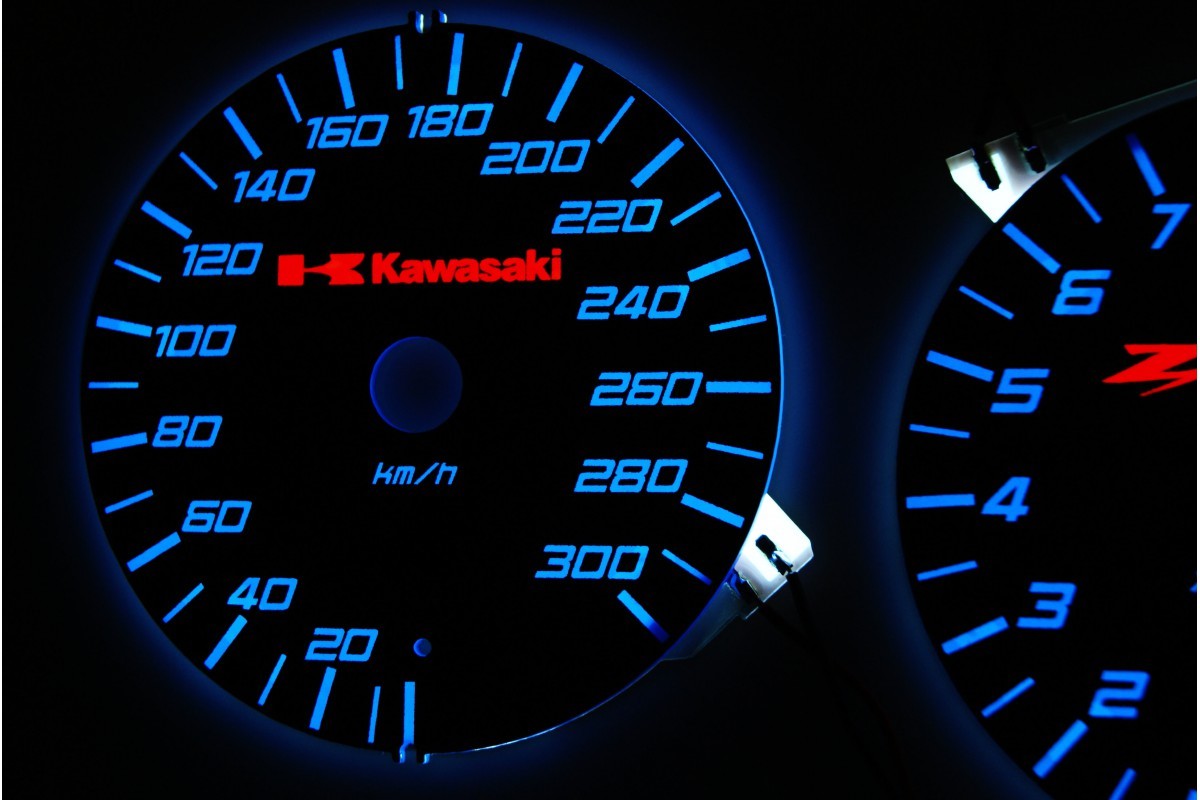 Kawasaki Ninja ZX-12R glow gauges dials plasma dials kit